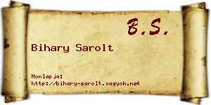 Bihary Sarolt névjegykártya